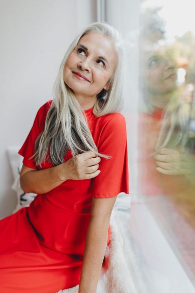 Silver Model Rotes Kleid